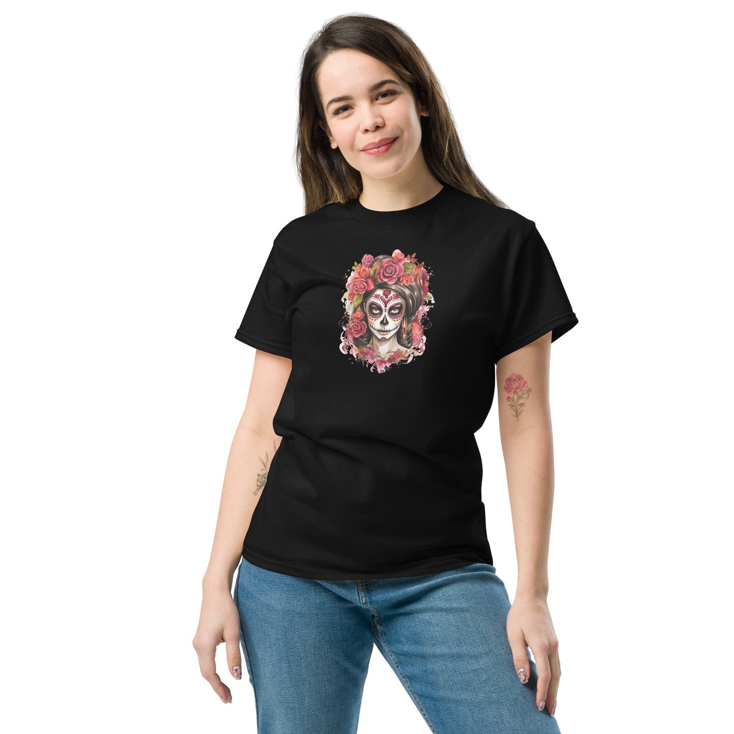 Day of the Dead Sugar Skull Cotton T‑Shirt Bold Mexican Culture Graphic Tee