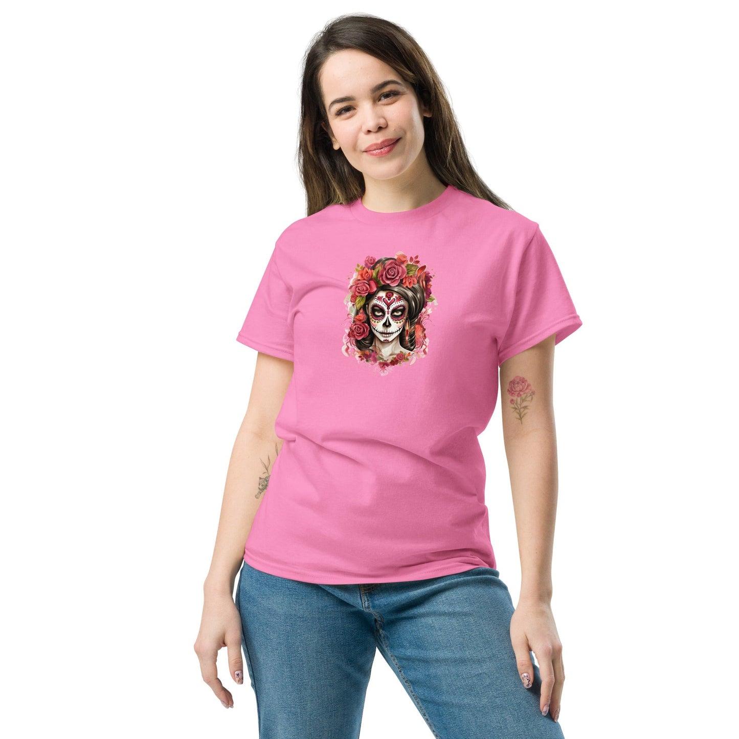 Day of the Dead Sugar Skull Cotton T‑Shirt Bold Mexican Culture Graphic Tee
