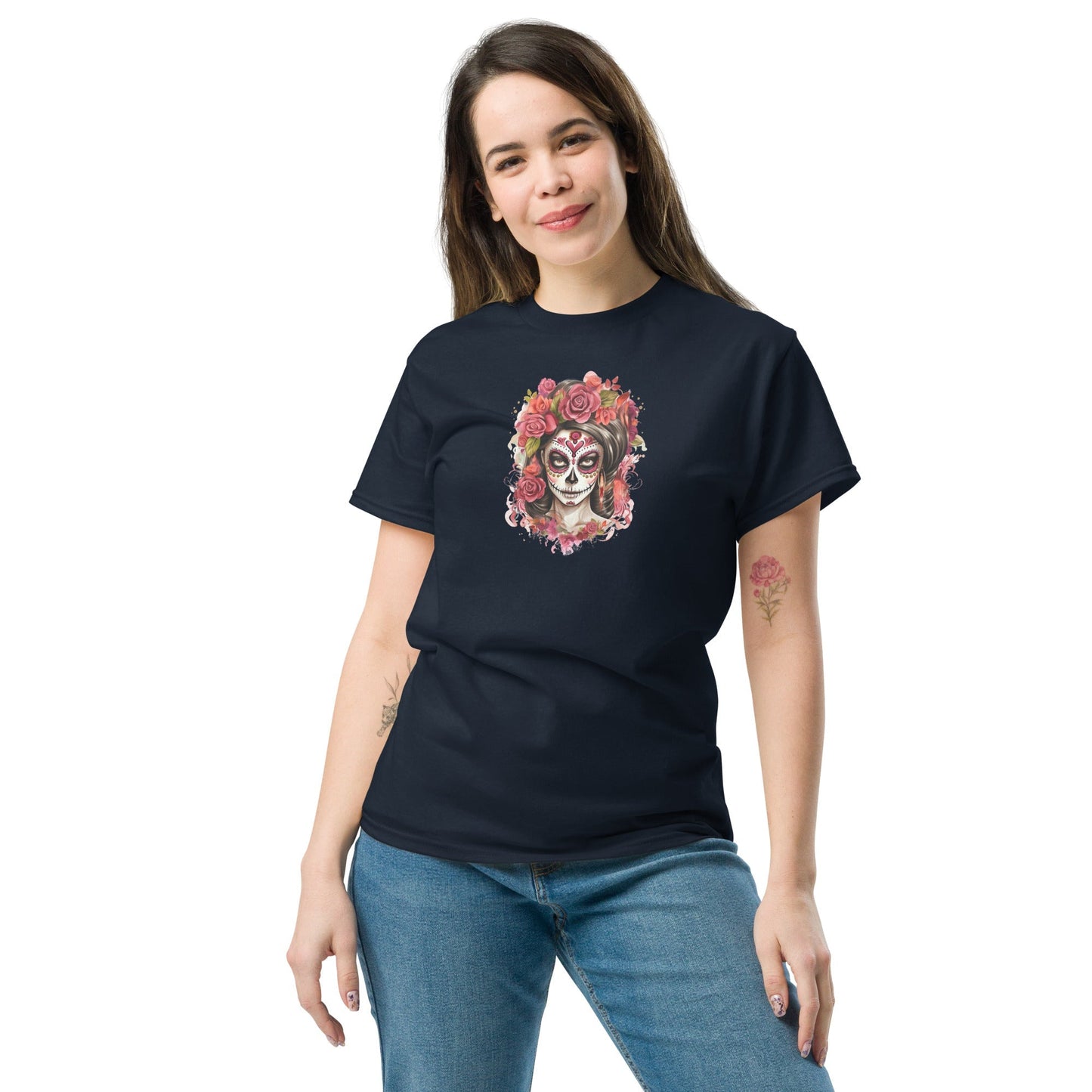 Day of the Dead Sugar Skull Cotton T‑Shirt Bold Mexican Culture Graphic Tee