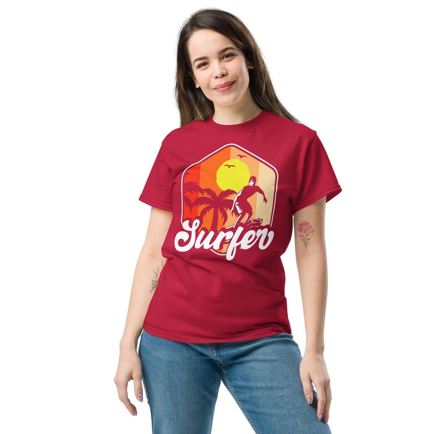 Surfing T‑Shirt Beach Vibes Wave Rider Graphic Cotton Tee