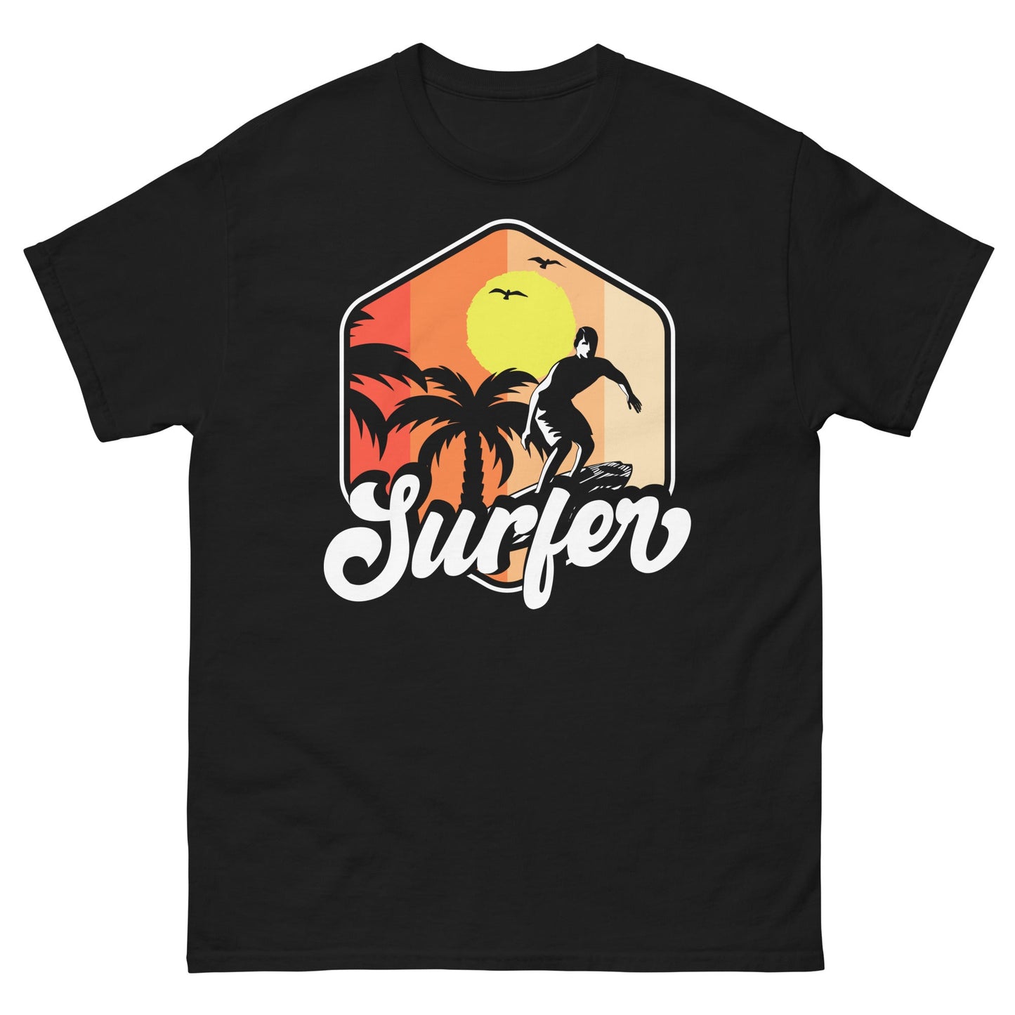 Surfing T‑Shirt Beach Vibes Wave Rider Graphic Cotton Tee