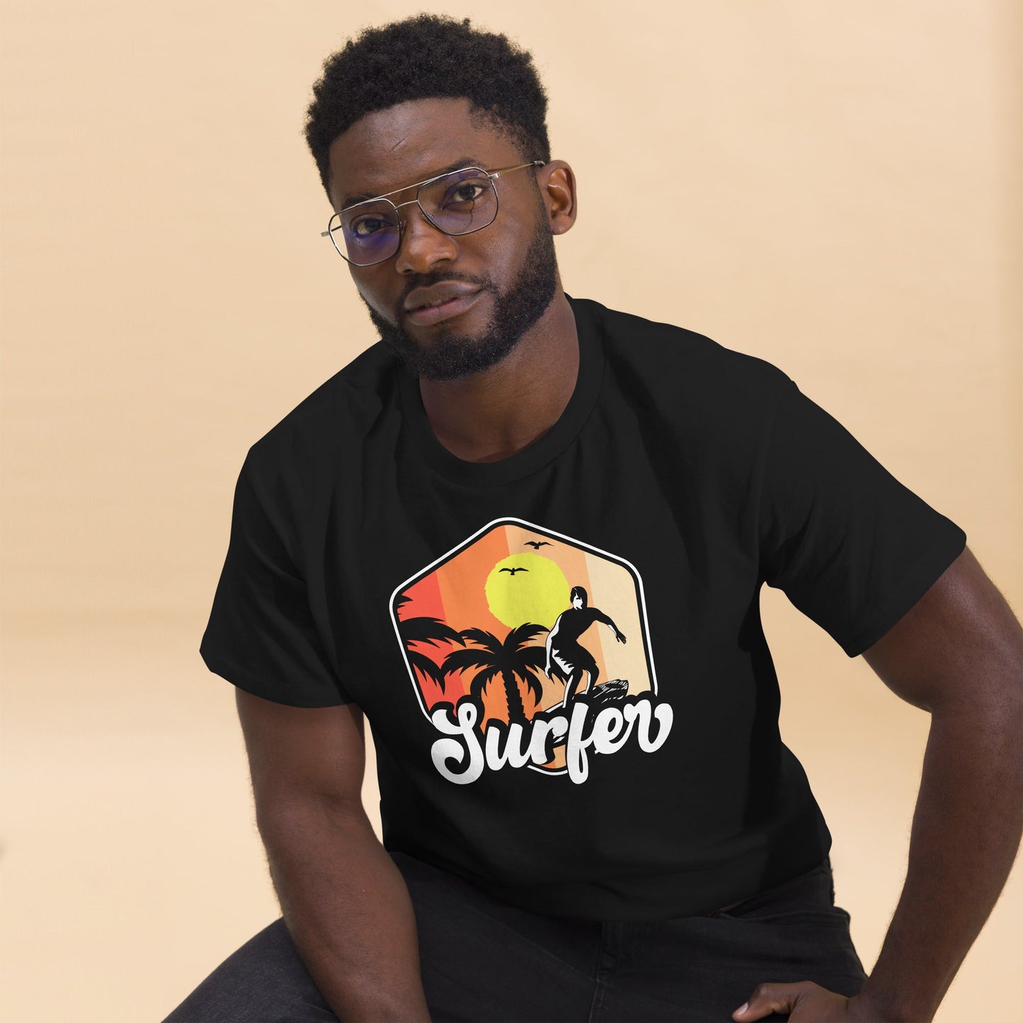 Surfing T‑Shirt Beach Vibes Wave Rider Graphic Cotton Tee