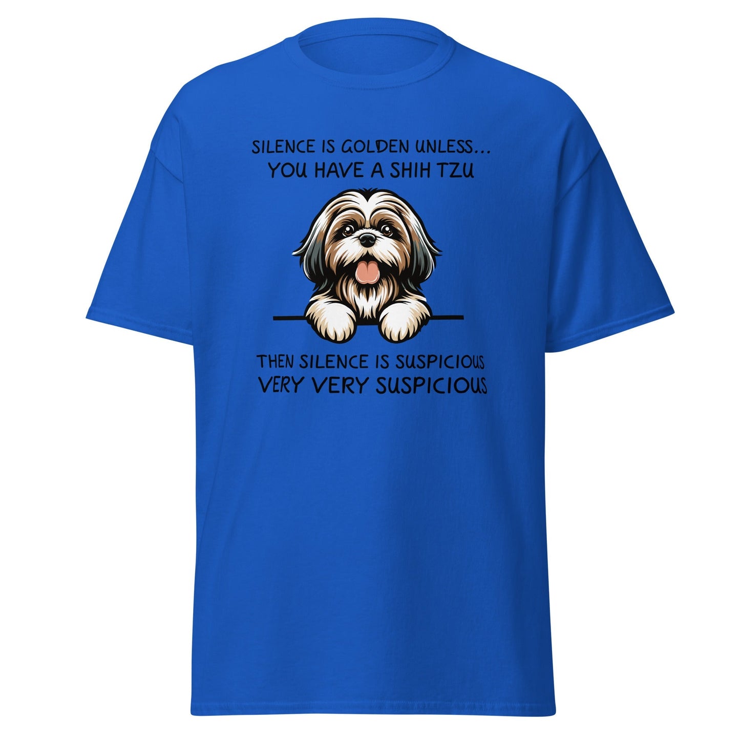Suspicious Shih Tzu T-Shirt – Funny Dog Lover Graphic Cotton Tee