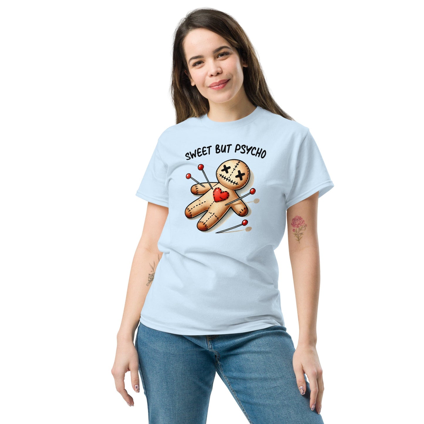 Sweet but Psycho Voodoo Doll T-Shirt – Edgy Graphic Tee for Bold Personalities