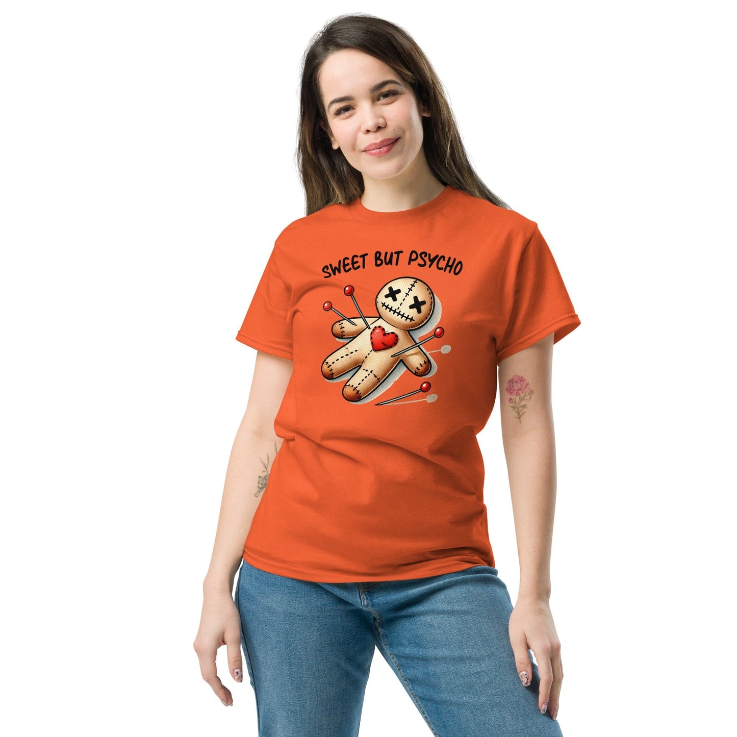 Sweet but Psycho Voodoo Doll T-Shirt – Edgy Graphic Tee for Bold Personalities