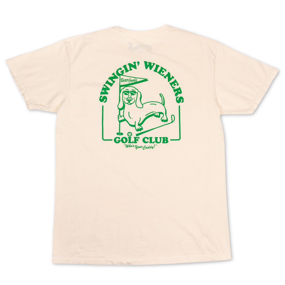 swingin' wieners golf club unisex pocket tee | cream