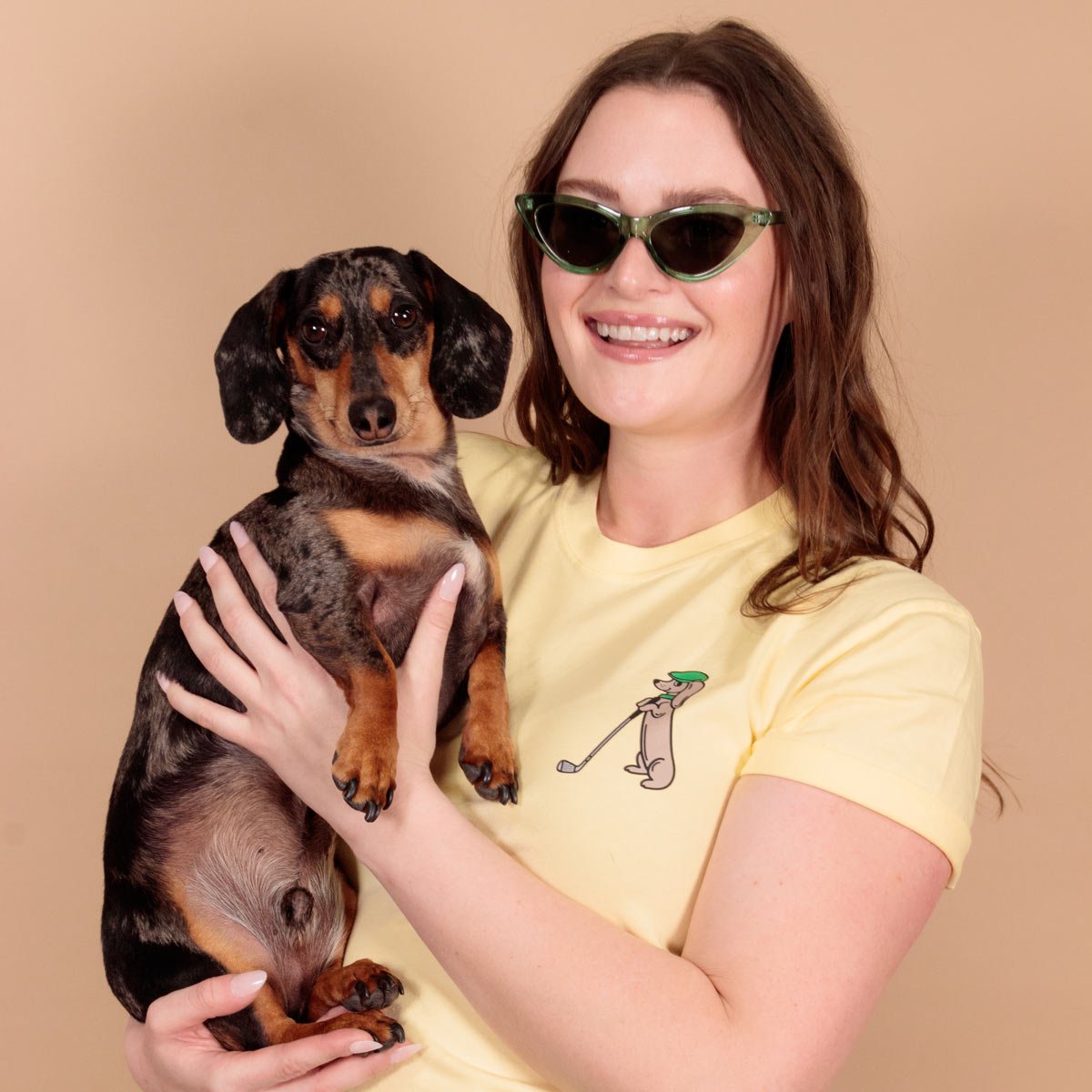 swingin’ wieners golf club unisex tee | banana