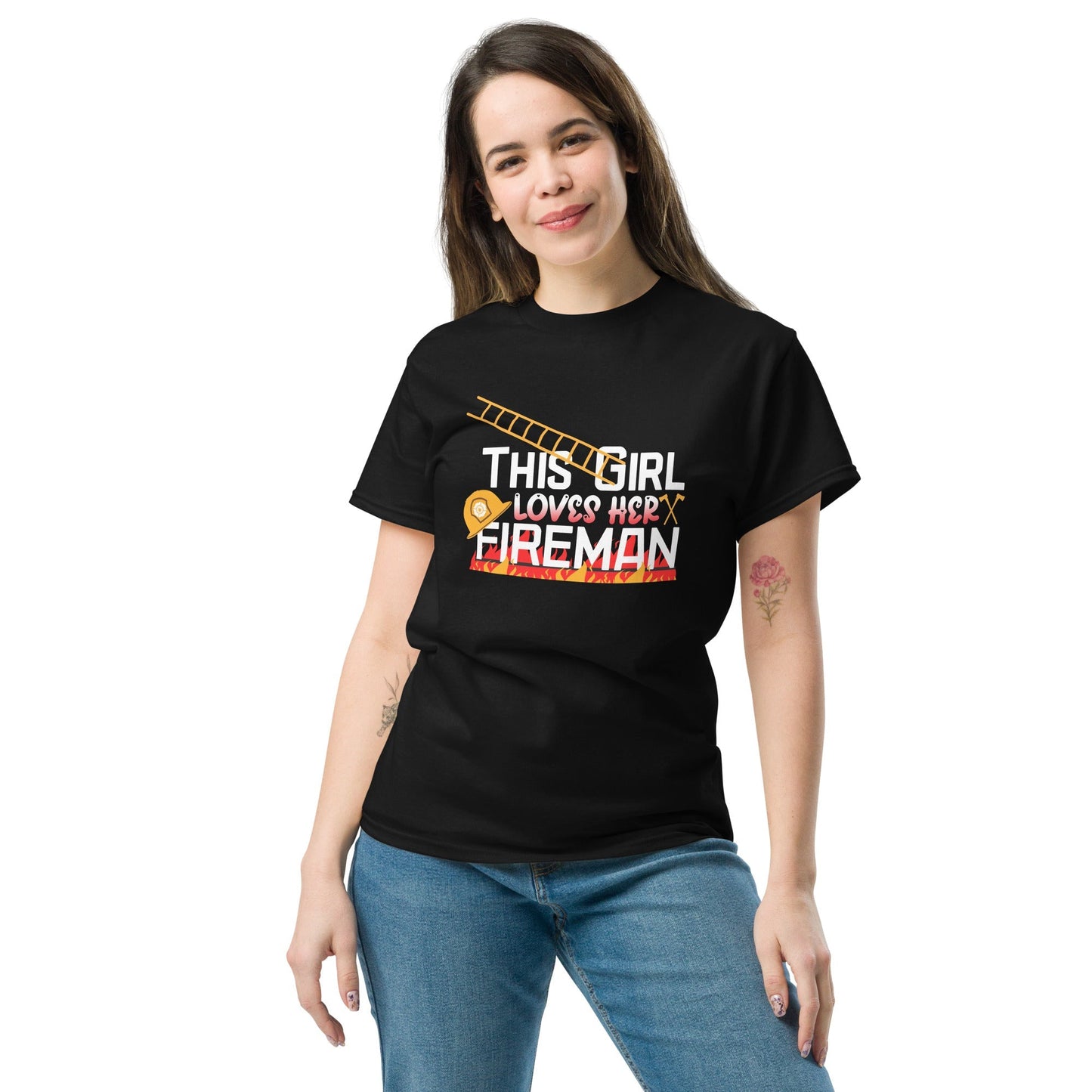 This Girl Loves Firefighter T-Shirt – Heartfelt Firefighter Support Graphic Tee