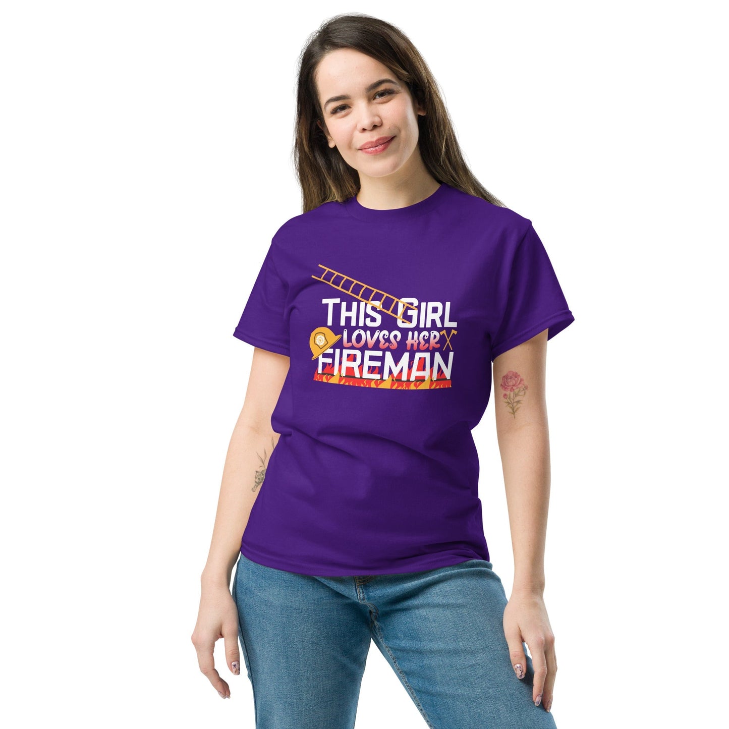 This Girl Loves Firefighter T-Shirt – Heartfelt Firefighter Support Graphic Tee