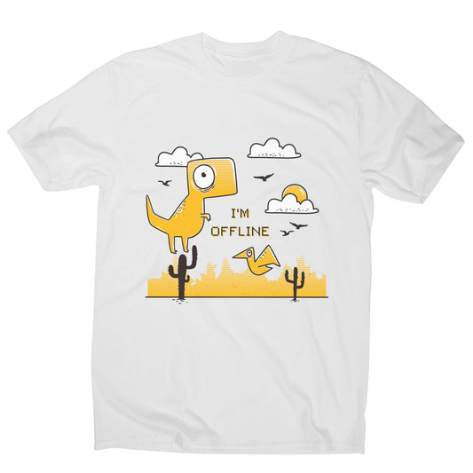 Funny  jumping dino I am offline men's t-shirt