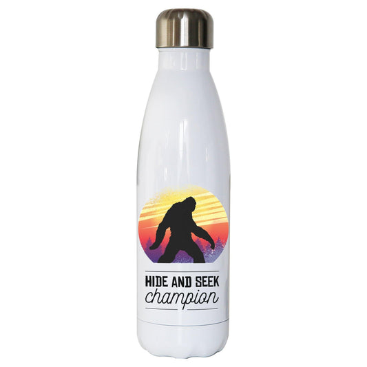Bigfoot hide & seek champion funny water bottle stainless steel reusable