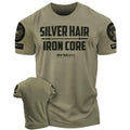 083. Silver Hair Iron Core Funny Workout Gym T-Shirts for Men