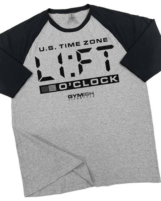 089. RAGLAN LIFT O'Clock Funny Workout Gym T-Shirt for Men