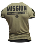 099. Mission In Progress Back Design Funny Workout Gym T-Shirt for Men