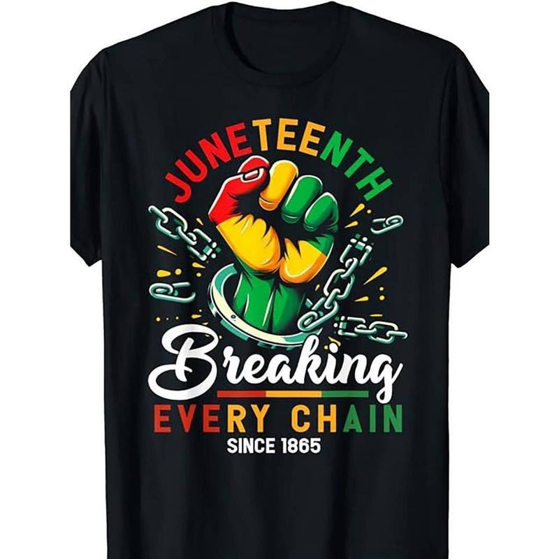 [100% Cotton] Juneteenth T-shirt Women'S Men'S African American Freedom 1865 Novelty T-shirt