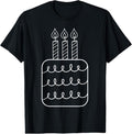 100% Cotton  Third Birthday Cake with Candles  T-Shirt T-Shirt