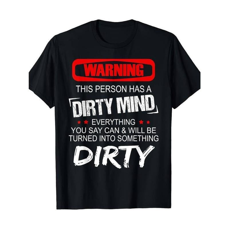 [100% Cotton] Warning Short Sleeve Man's T-Shirt