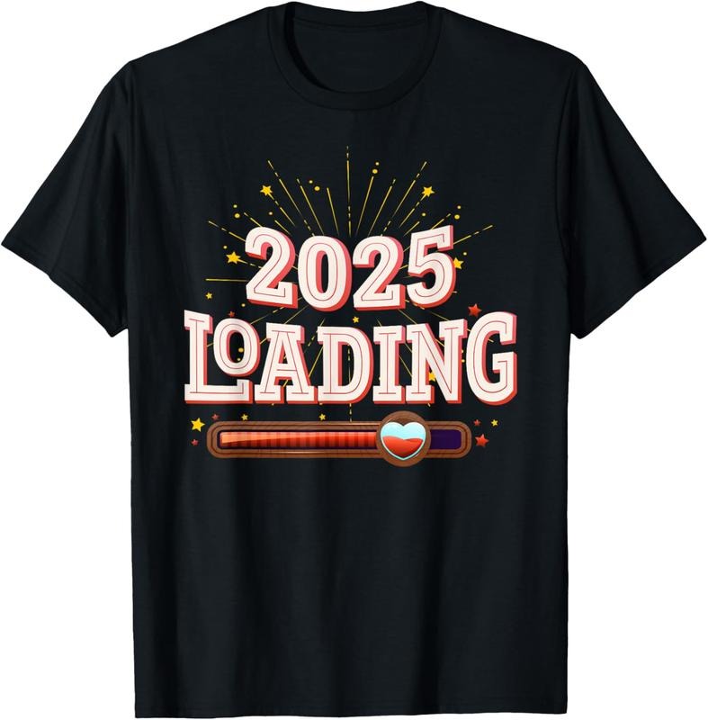 100% Cotton 2025 Loading Happy New Year 2025 Matching Family NYE T-Shirt