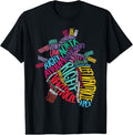 100% Cotton Anatomical Heart Design Cardiac Cardiovascular ICU Nurse T-Shirt