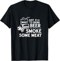 100% Cotton BBQ Smoking Pitmaster Drink Beer Smoke Meat T-Shirt