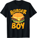 100% Cotton Burger Boy loves Cheeseburger and Hamburger T-Shirt