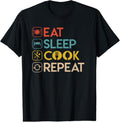 100% Cotton Chef Eat Sleep Cook Repeat Kitchen Cooking Lovers T-Shirt