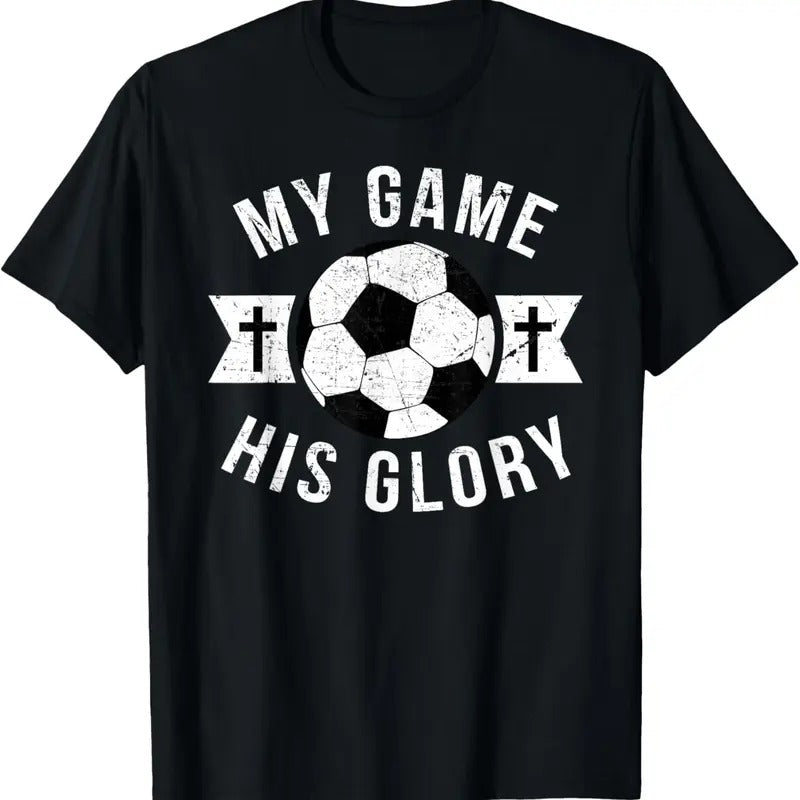 100% Cotton Christian Soccer Gifts Teen Boys Girls Sayings Phrases Cross T-Shirt