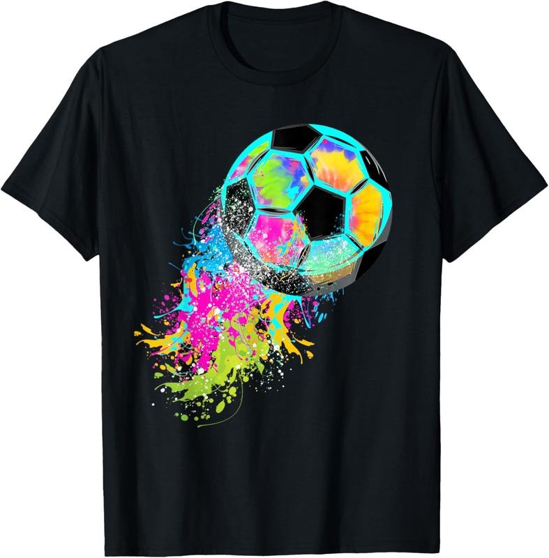 100% Cotton Colorful Tie Dye Soccer Ball T-Shirt
