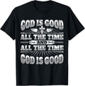 100% Cotton Cool Christian Saying T Shirt: God Is Good All The Time Tee