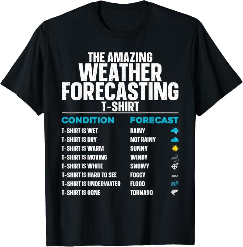 100% Cotton Cool Weather Forecasting Art For Men Women Cloud Meteorology T-Shirt