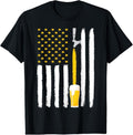 100% Cotton Craft Beer American Flag USA T-Shirt, 4th July Brewery T-Shirt