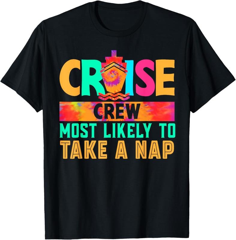 100% Cotton Cruise Crew Most Likely to Take A Nap Hippie T-Shirt