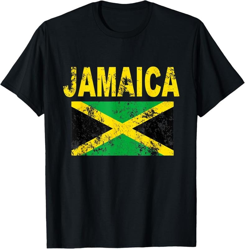 100% Cotton Flag Jamaica T-Shirt Cool Jamaican Flags Men Women Gift Tee T-Shirt