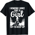 100% Cotton Funny Hiking Art For Girls Women Mountaineer Hiking Lover T-Shirt