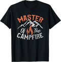 100% Cotton Funny Outdoor Camping Gifts Men Women Master of Campfire T-Shirt