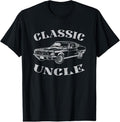 100% Cotton Funny Uncle Saying Classic Car Graphic T-Shirt