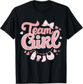 100% Cotton Gender Reveal Party Team Girl  Announcement T-Shirt