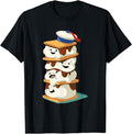 [100% Cotton]Ghostbusters Stay Puft Marshmallow Men S'mores Stack T-Shirt