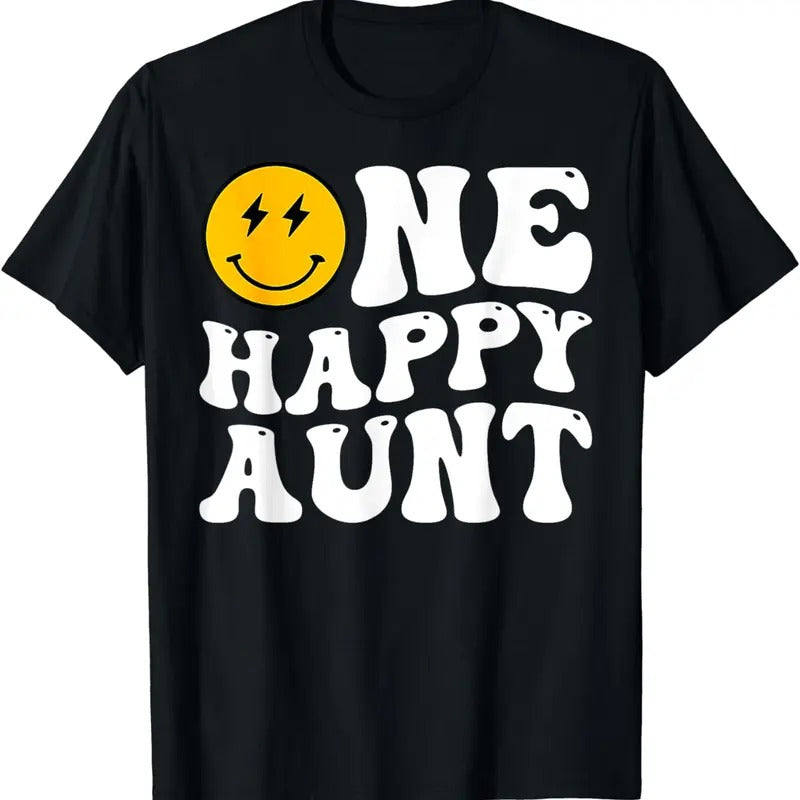 [100% Cotton]Groovy One Happy Dude Aunt 1st Birthday Family Matching T-Shirt Hoodie, Sweatshirt | GrindPrints.com