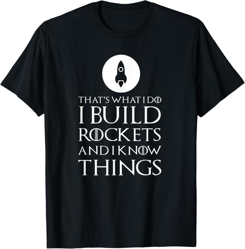 100% Cotton I Build Rockets Funny Rocket Scientist T Shirt Gift T-Shirt
