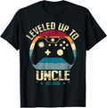 100% Cotton I Leveled Up To Uncle 2025 Promoted To First Time New Uncle T-Shirt