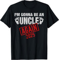 100% Cotton I'm Gonna Be An Uncle Again 2025 Fathers Day Vintage Mens T-Shirt