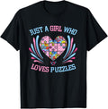 100% Cotton Just Girl Who Loves Puzzles Jigsaw Puzzle T-Shirt
