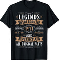 100% Cotton Legends Born In 1971 53rd Birthday 53 Years Old Bday Men T-Shirt