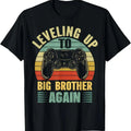 100% Cotton Leveling Up To Big Bro Again Vintage Gift Big Brother Again T-Shirt