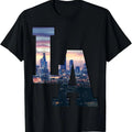 100% Cotton Los Angeles LA Skyline Vintage California LA T-Shirt