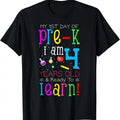 [100% Cotton]My 1st Day of Pre-K I Am 4 Years Old & Ready to Learn T-Shirt