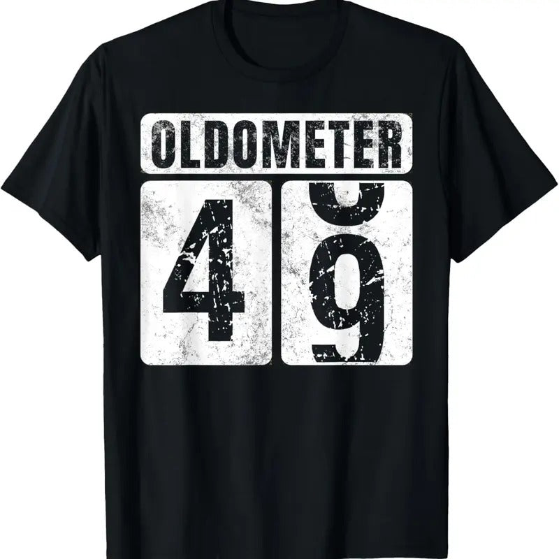 100% Cotton Oldometer 49 Shirt Vintage Funny 49th Birthday Gift Idea T-Shirt