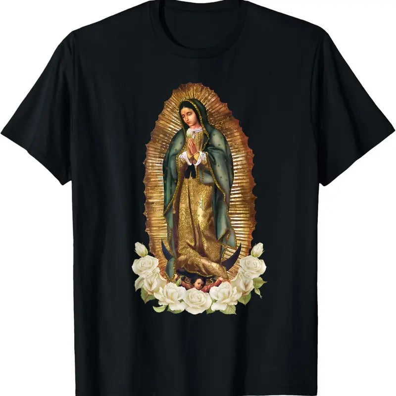 100% Cotton Our Lady of Guadalupe Virgin Mary Catholic Saint T-Shirt