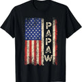100% Cotton Papaw Grandpa US American Flag Shirt Grandfather Day T-Shirt